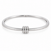 Buy Silver Color Solid diamond work circle pendant For Women