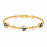 Anti Tarnish Evil Eye Bracelet for Women | Gold Plated Adjustable Bracelet with Crystal Beads |