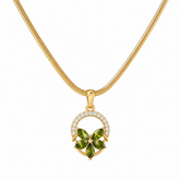Buy Flower pattern Green color Chain Pendent For Women