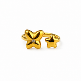 Modern Floral Style Star Adjustable Ring