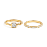 Modern Minimal Gold Ring Pair by yamiluxe
