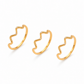 Yamiluxe Premium Golden Color Finish Wave Crystal Ring Combo