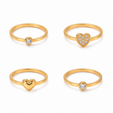 Luxury Golden Color Stackable Rings Combo Collection