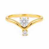 Elegant Golden color Solitaire double Diamond Ring