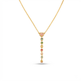 Dainty Multi-Color Heart Drop Gold Chain | Anti-Tarnish Fashion Jewelry