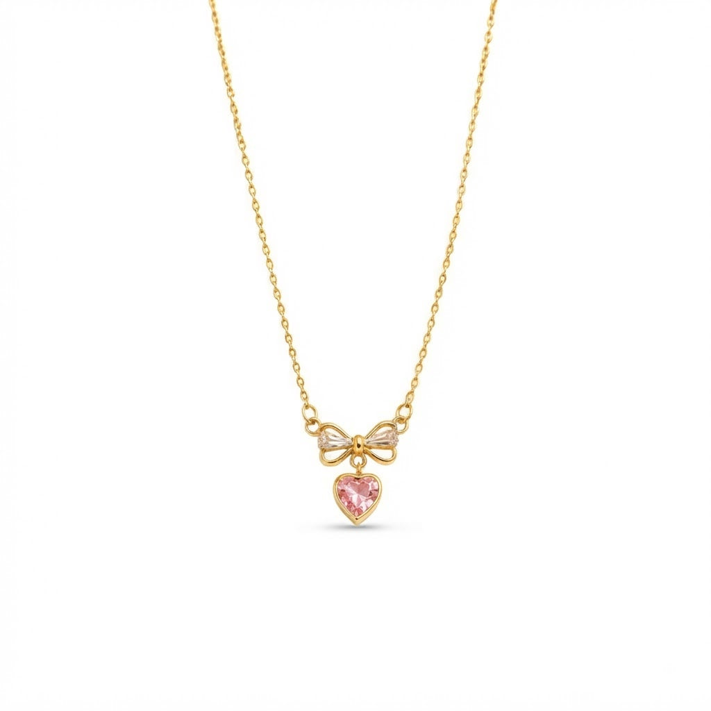Buy Pink Color heart Pattern Trending Chain pendant for Women or girl