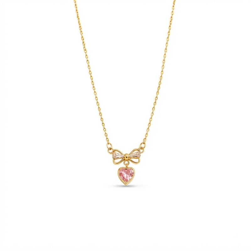 Buy Pink Color heart Pattern Trending Chain pendant for Women or girl
