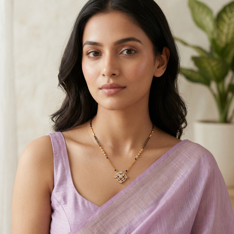 Elegant Floral Pendant Mangalsutra for Daily Wear