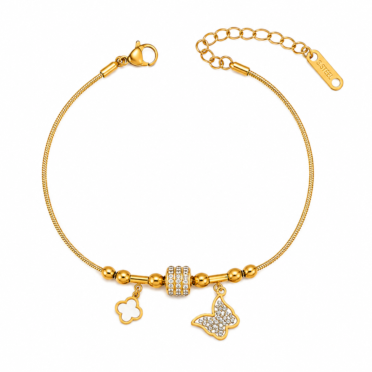 Buy Trending Butterfly with flower pattern anti tarnish bracelet for women