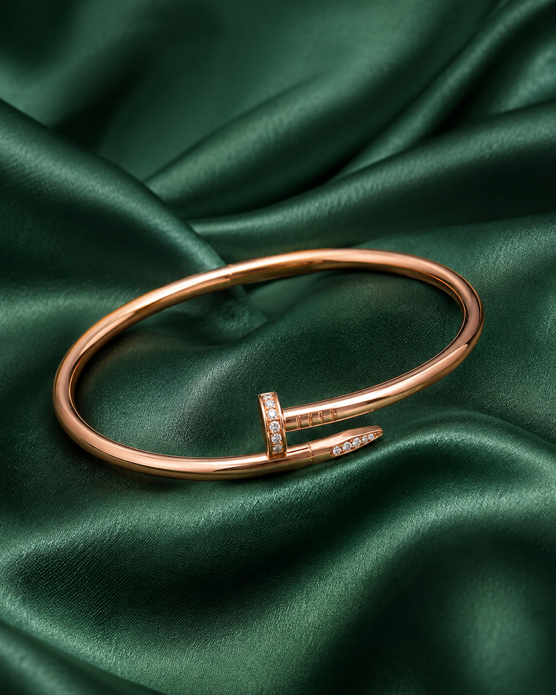 Buy Trending Rose gold color Screw pattern Solid bracelet for women