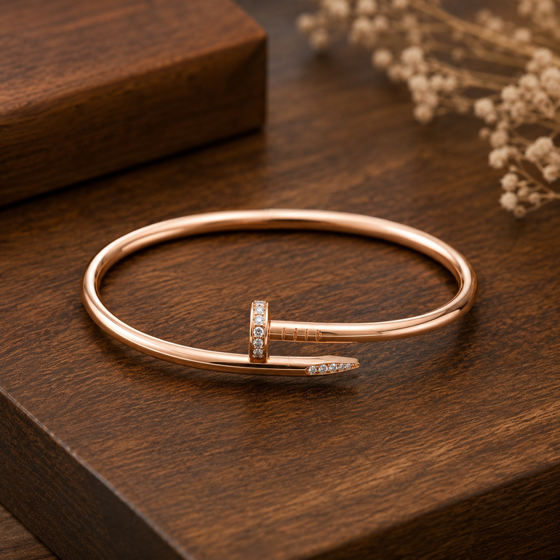 Buy Trending Rose gold color Screw pattern Solid bracelet for women