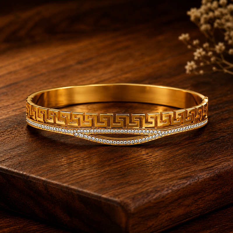 Buy Trending Multilayer With Diamond work Solid Bracelet for women