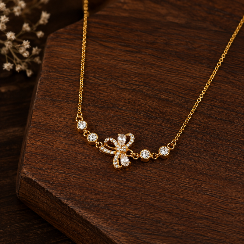Buy Sparkling CZ Crystal Bezel Ribbon Jewelry Gift For women