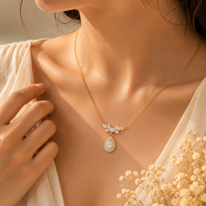 Buy Sparkling Pear & Marquise CZ Stone Jewelry Gift for women