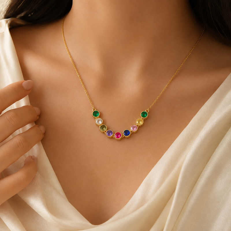 Buy Trending Rainbow Crystal Gemstone Bib Necklace for Women