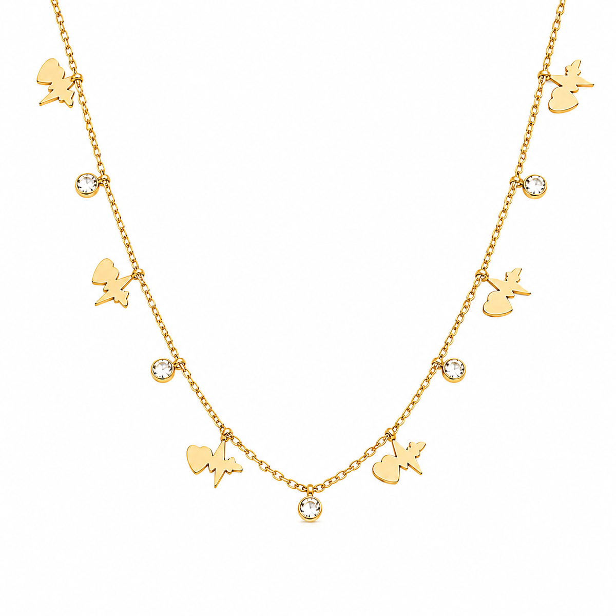 Buy Premium Gold Heartbeat Charm Chain Pendant Necklace For women
