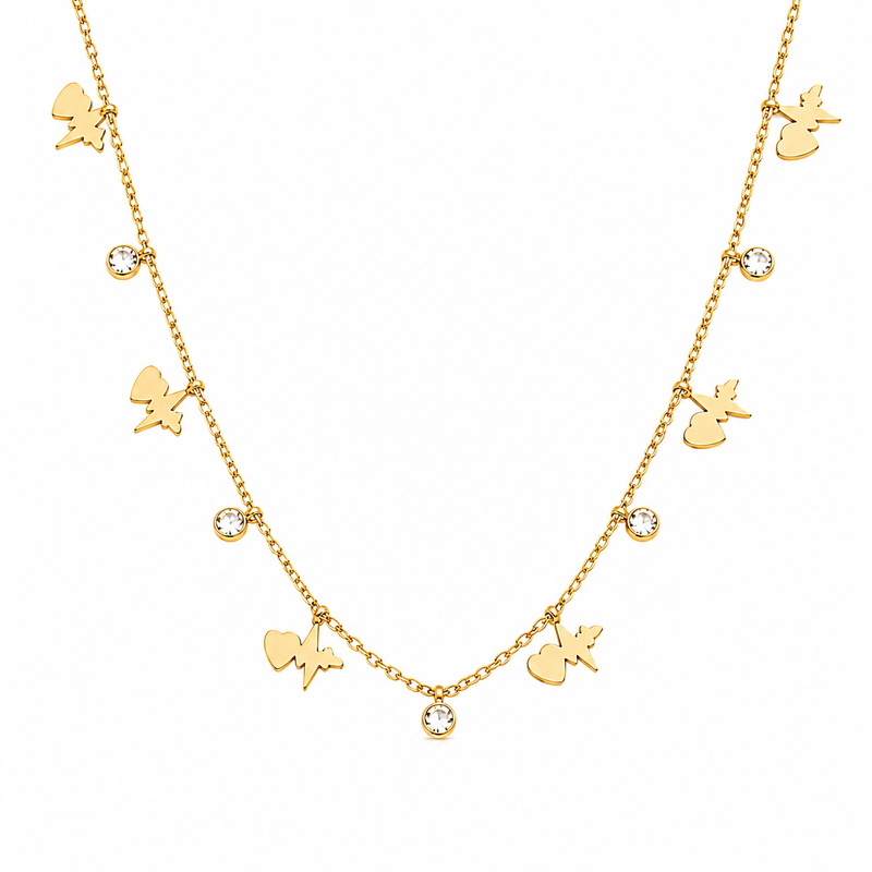 Buy Premium Gold Heartbeat Charm Chain Pendant Necklace For women