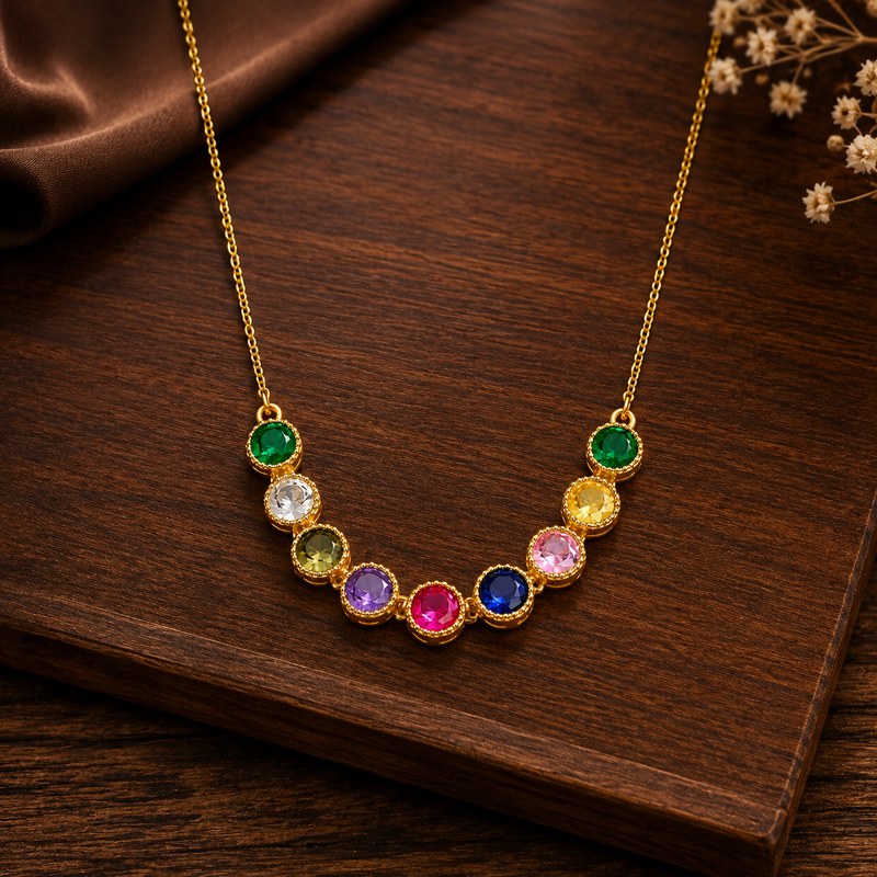 Buy Trending Rainbow Crystal Gemstone Bib Necklace for Women