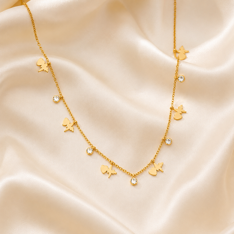 Buy Premium Gold Heartbeat Charm Chain Pendant Necklace For women