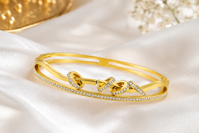 Buy Trending Gold Plated Designer Cuff Bracelet for Women