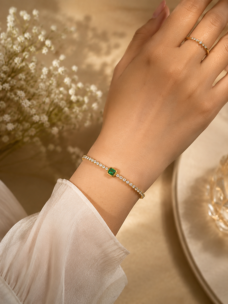 Buy trending Green Diamond Work Bracelet for women