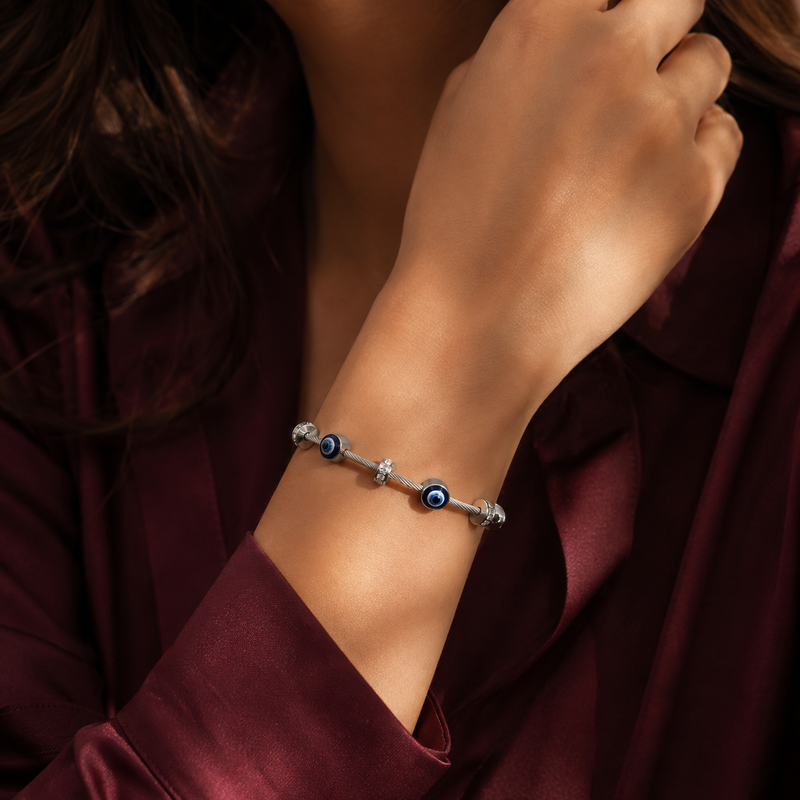 Buy Trending Silver Color Evileye bracelet for women
