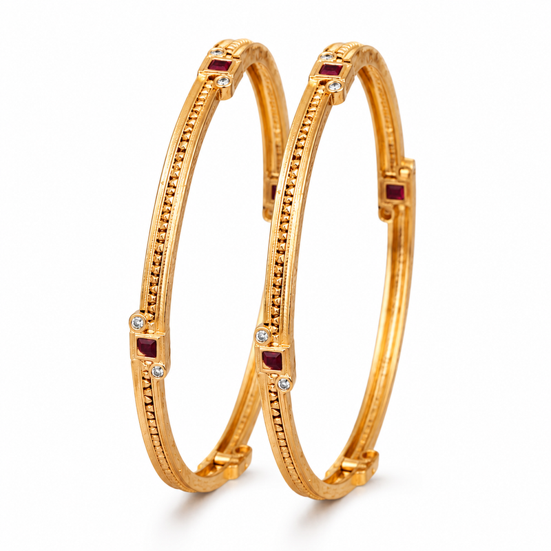Buy Latest Trending Red Diamond Work bangle For women