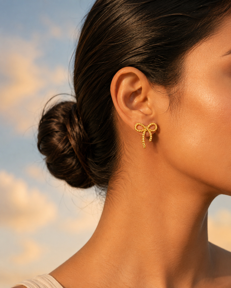 Buy Trending Minimal Gold Bow Studs