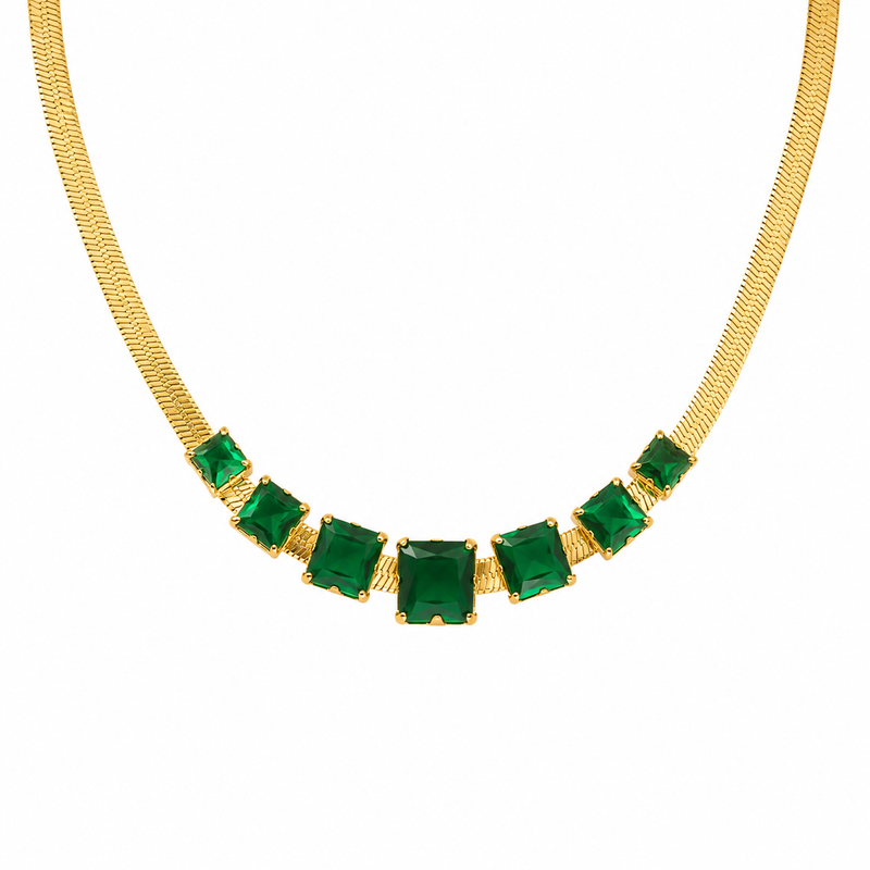 Buy latest trending Green Diamond work neckless for women