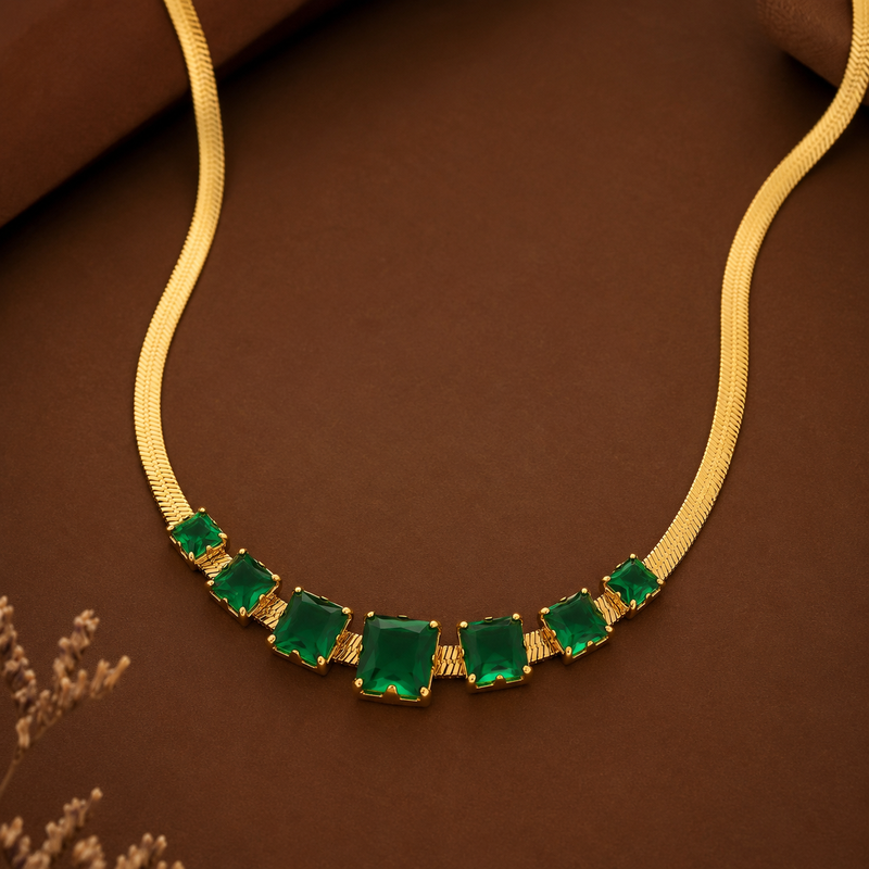 Buy latest trending Green Diamond work neckless for women