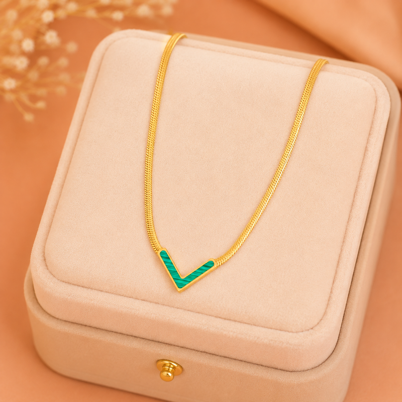 Buy Designer Green color V pattern bracelet for women