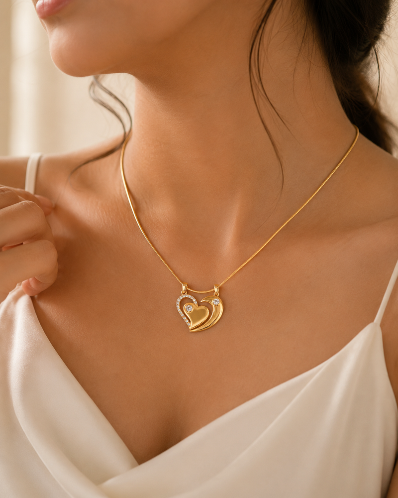Buy Latest Trending Heart Pattern Chain Pendant for women