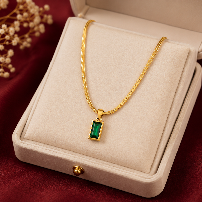 Buy Latest Trending Green color Chain Pendent for women