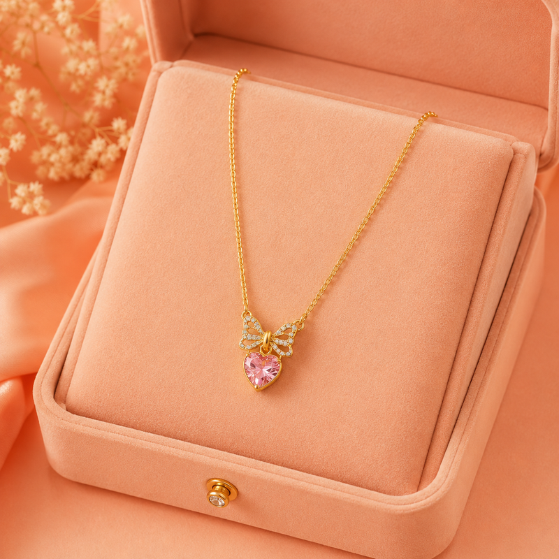 Buy latest Minimalist Pink Diamond Work Chain pendant for women
