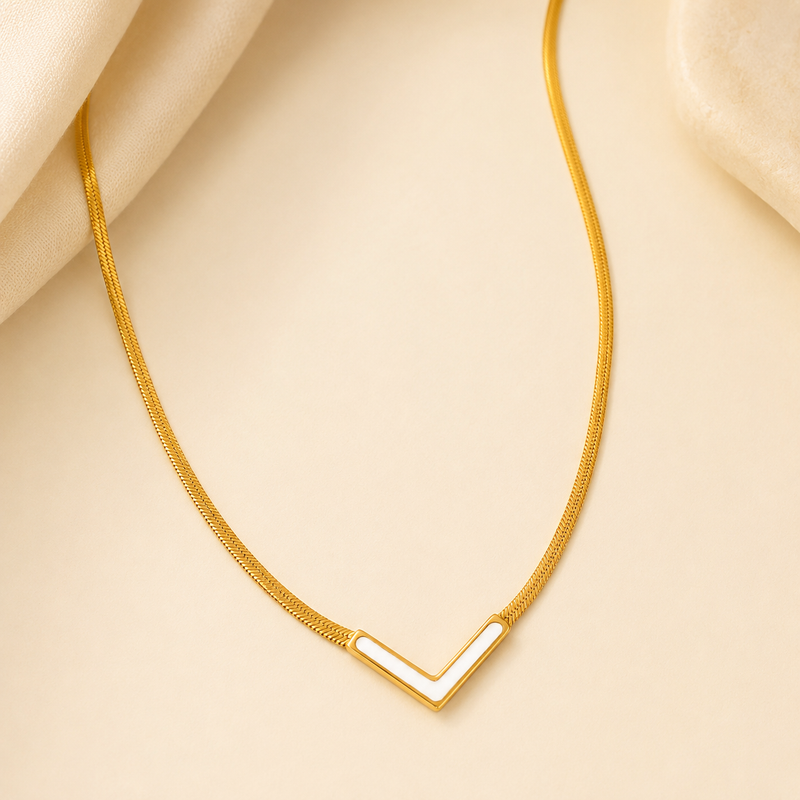 Buy Trending White color V pattern Chain pendant for Women
