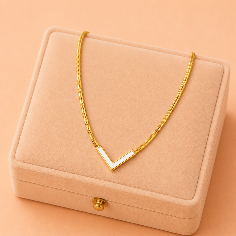 Buy Trending White color V pattern Chain pendant for Women