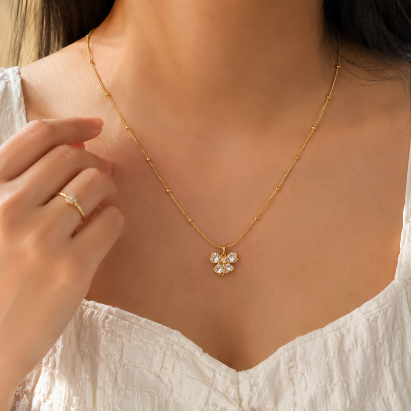 Buy latest Trending flower Work pattern Diamond Work Chain Pendant for women