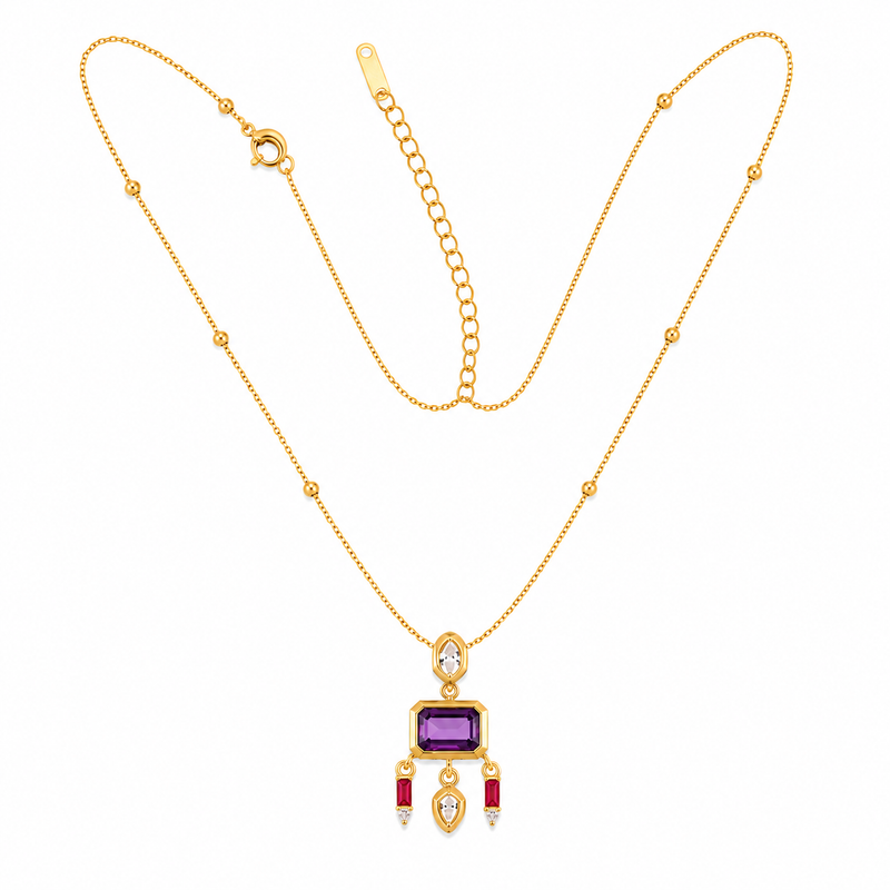 Buy Designer Purple Stone Chain Pendant For Women