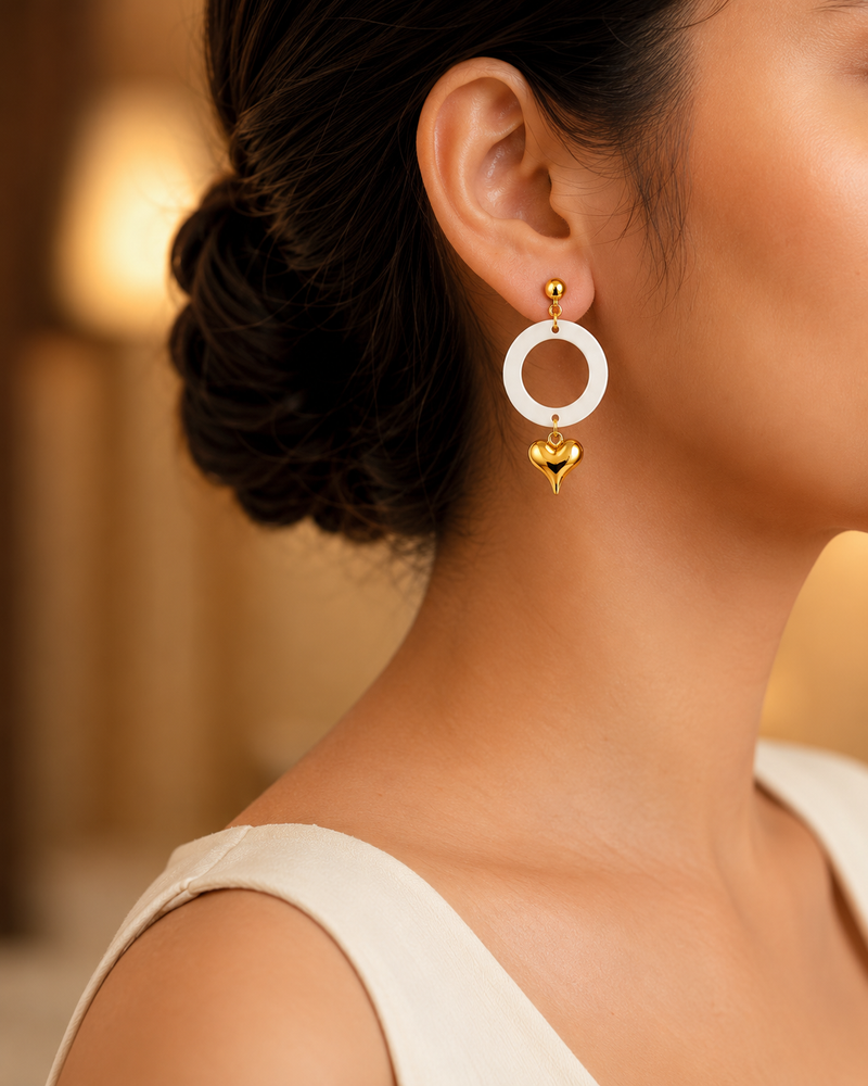 Buy heart pattern Trending earring for Functional wear