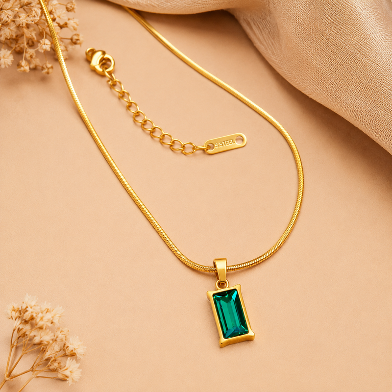 Buy Trendy Green Pendant Chain pendant for girl