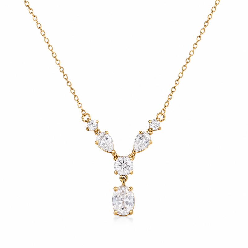 Buy Designer Triangle pattern Diamond Work Chain Pendant For women