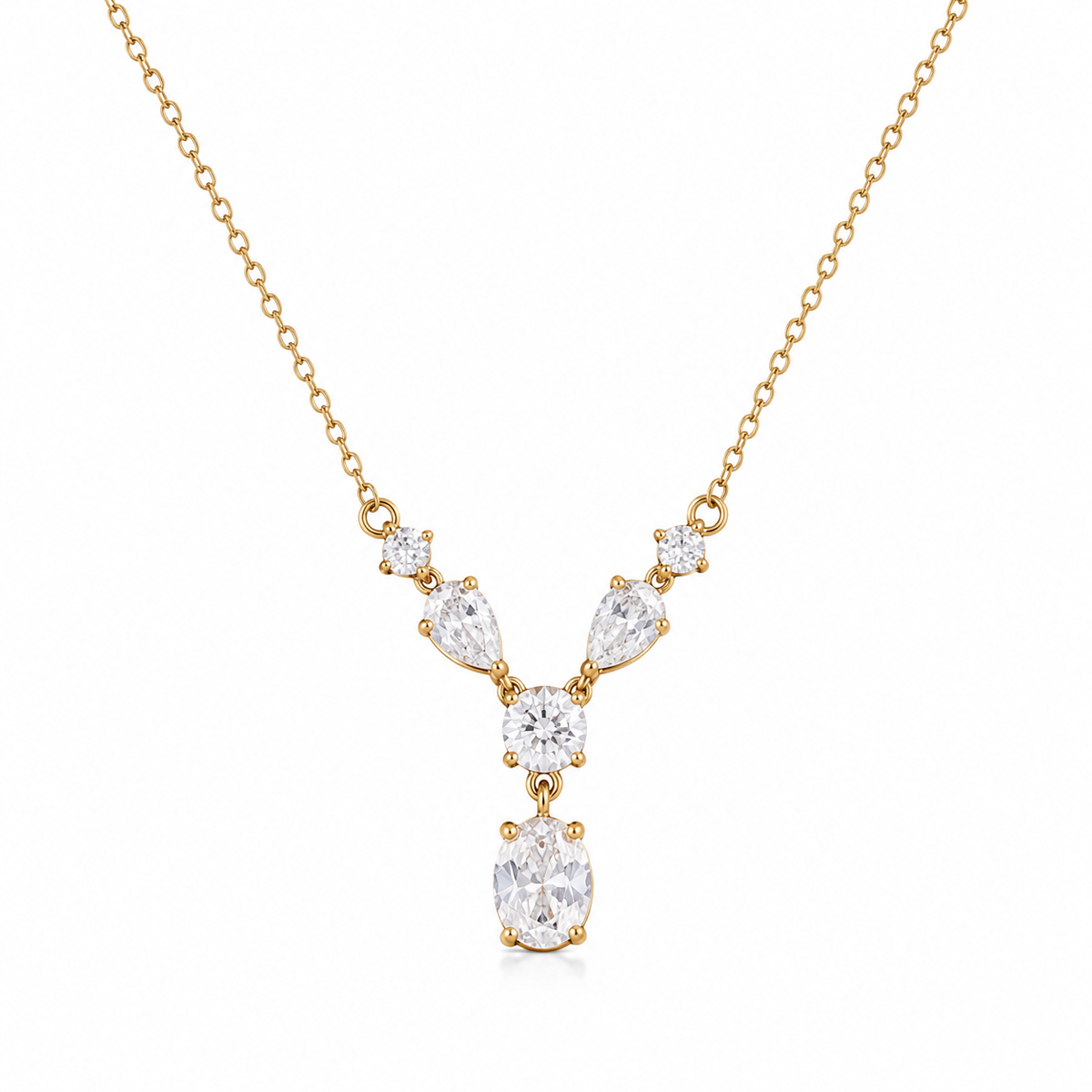 Buy Designer Triangle pattern Diamond Work Chain Pendant For women
