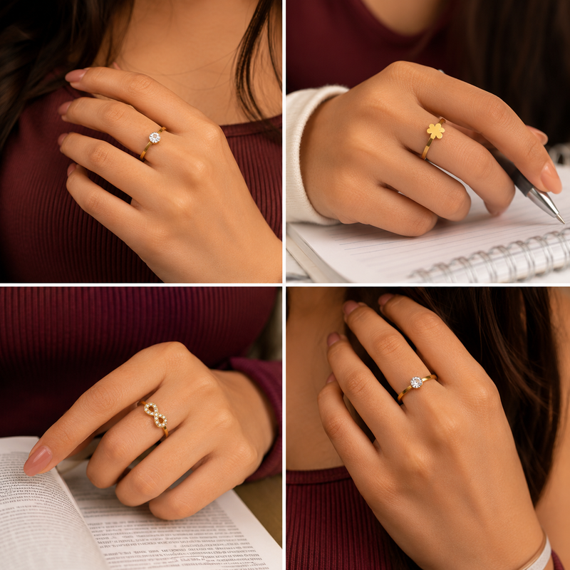 Elegant Golden colour combo Rings for Every Occasion