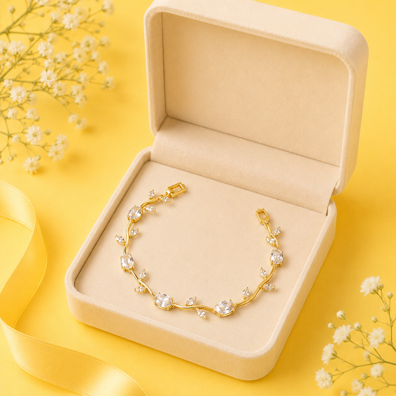Buy latest trending tulip Crystal white color Tulip Bracelet