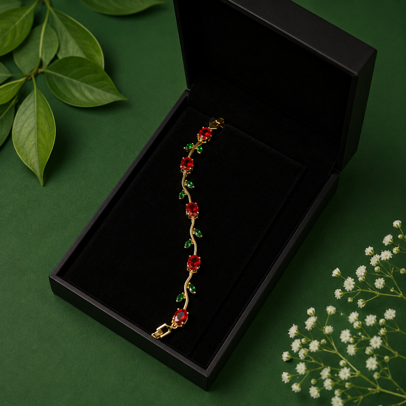 Buy latest Designer Tulip pattern Red and green color bracelet