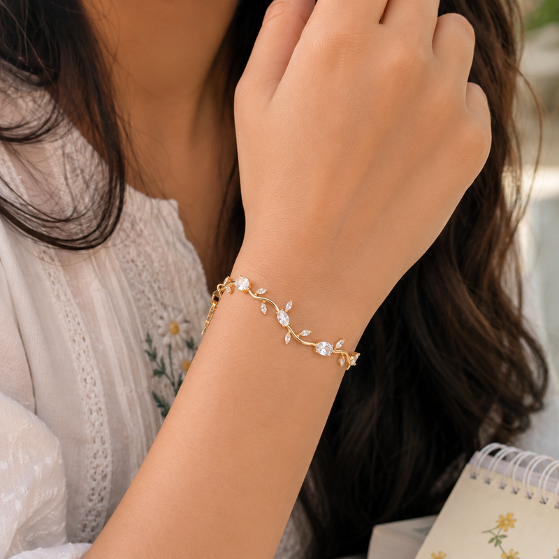 Buy latest trending tulip Crystal white color Tulip Bracelet