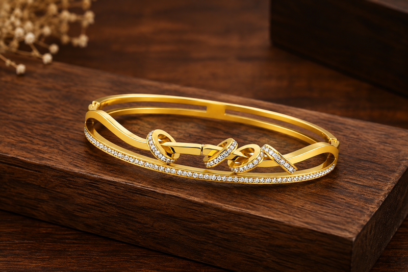 Buy Trending Gold Plated Designer Cuff Bracelet for Women