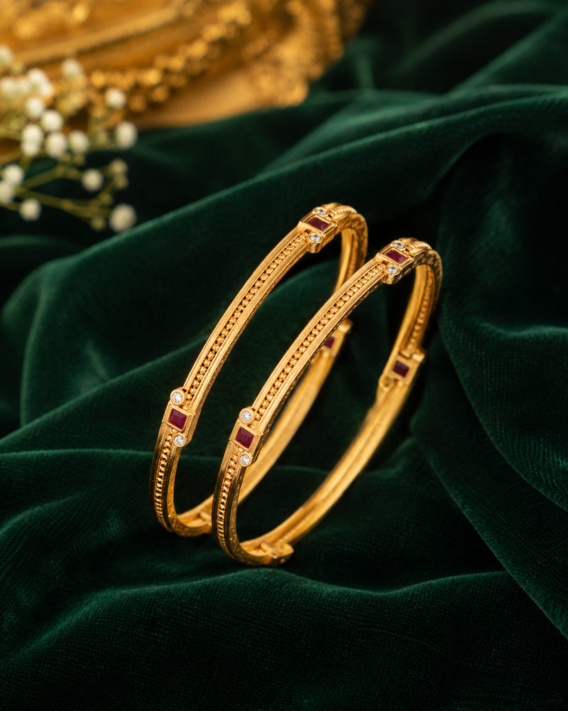 Buy Latest Trending Red Diamond Work bangle For women