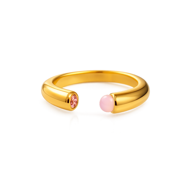 Golden Colour Blush Open Statement Ring