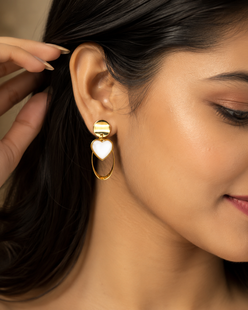 Buy trending anti tarnish Heart pattern Earring For Women